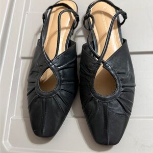 Anthropologie Black Leather Flats